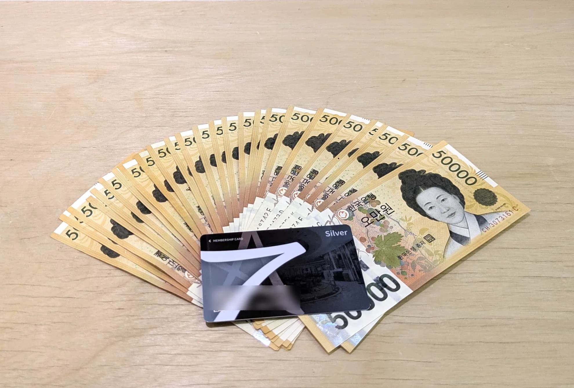 現金化したものと、メンバーズカード