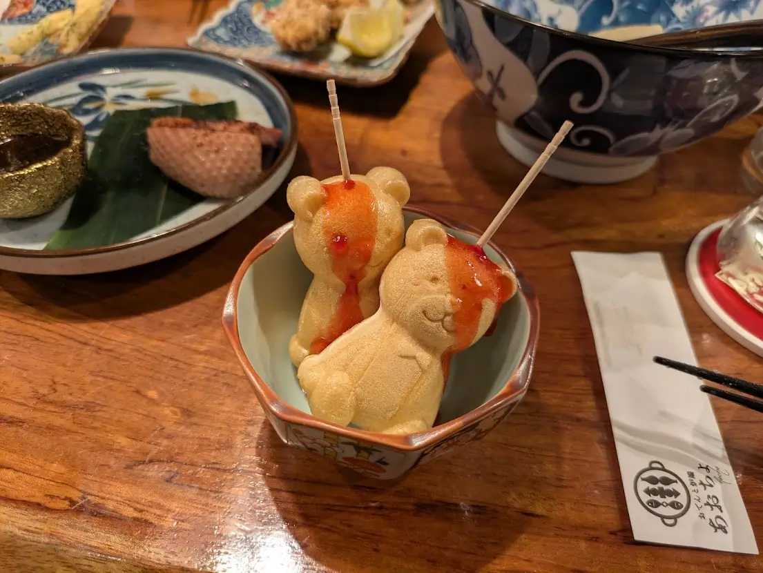 くまの形をしたアイス